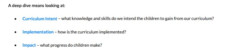 Deep dive question examples