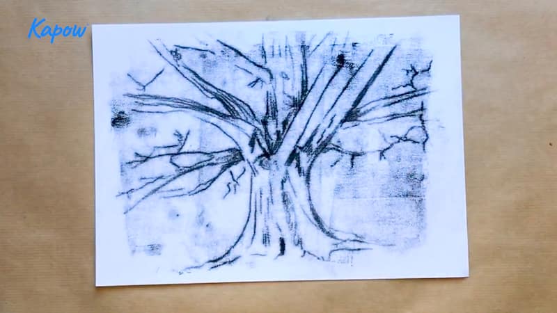 Pupil video: Monoprinting Christmas-themed