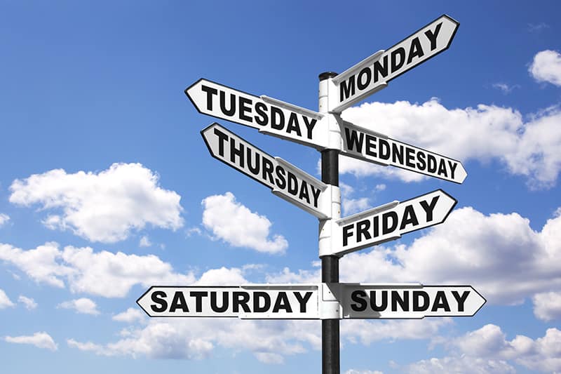 Lesson 2: Days of the week in French