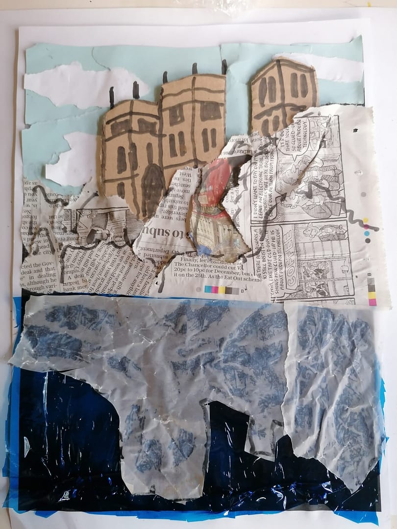 Rainbow Scratch Paper Kit, Whimsical Castle CityScape, Sketch DIY