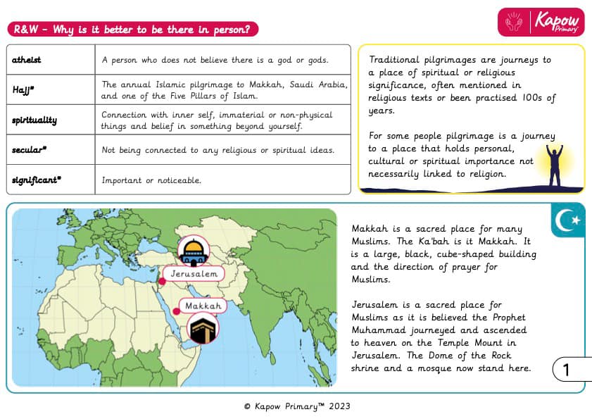 Knowledge organiser – R&W Y6: Why is it better to be there in person?