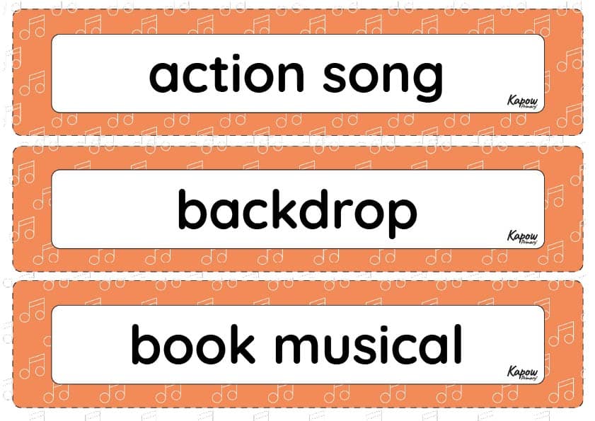 Vocabulary display: Musical theatre