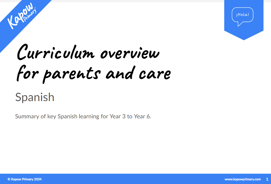 Spanish: Curriculum guide for parents and carers