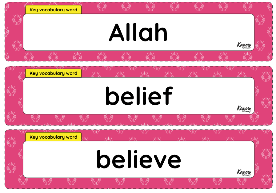 Vocabulary display – R&W Y1/2 (A): What do some people believe God looks like?