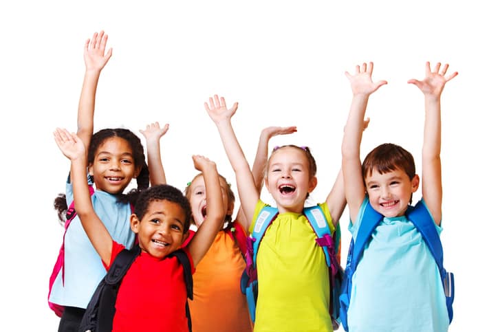 children jumping laughing iStock 134017246