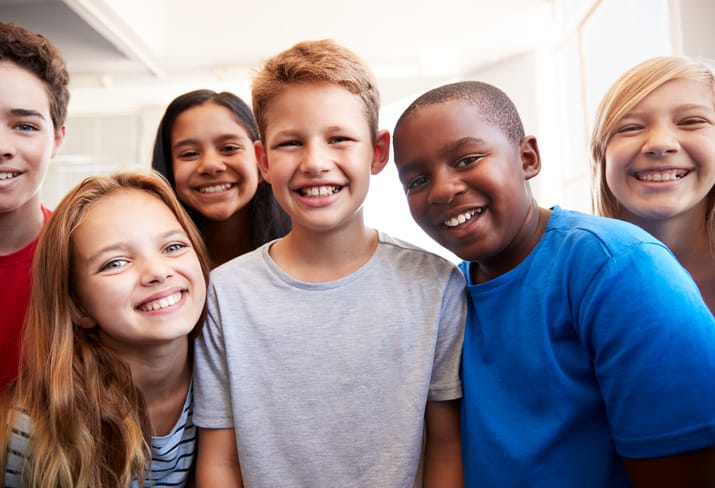 Group of children smiling