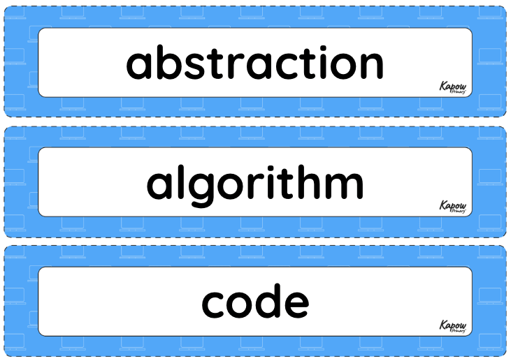 Vocabulary display - Computing Y4: Computational thinking