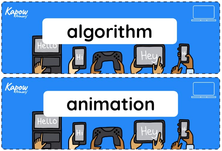 Vocabulary Display Computing Y5 Programming 2 Micro Bit
