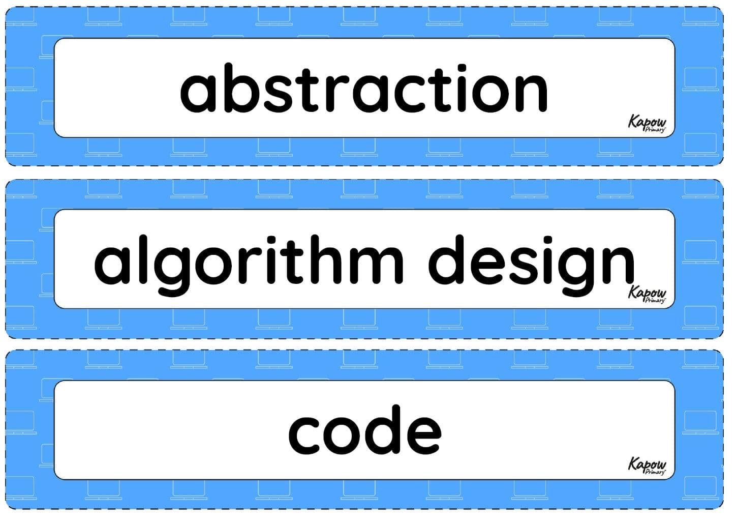 Vocabulary display - Computing Y4: *New* Computational thinking