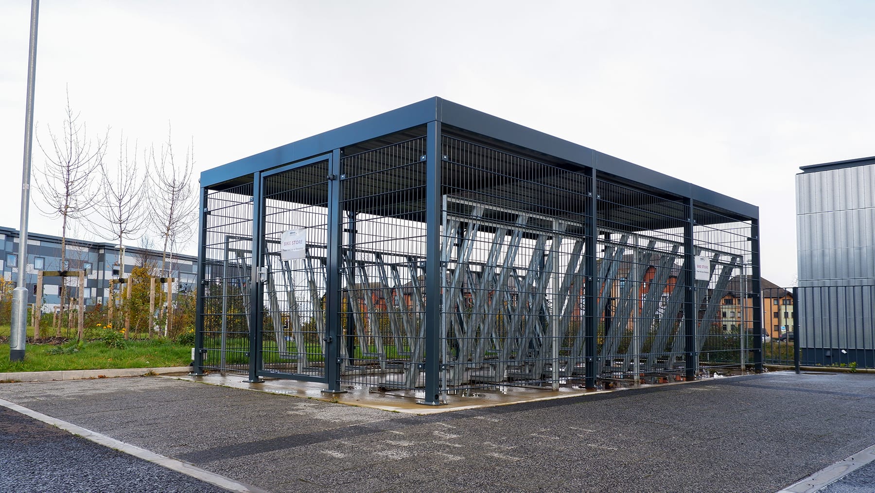 steel mesh bike shelter