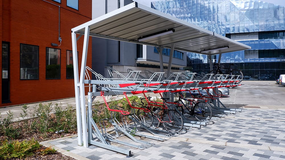 canopy for double decker bike racks