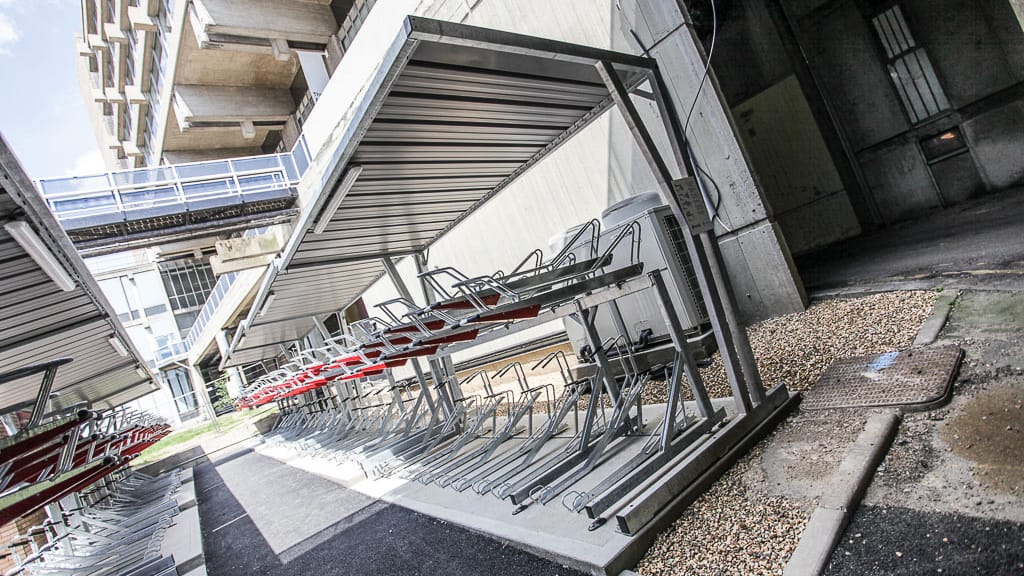 two-tier bike racks and cycle canopy university