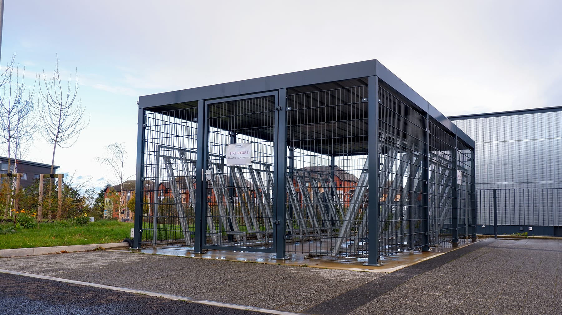 steel mesh bike shelter