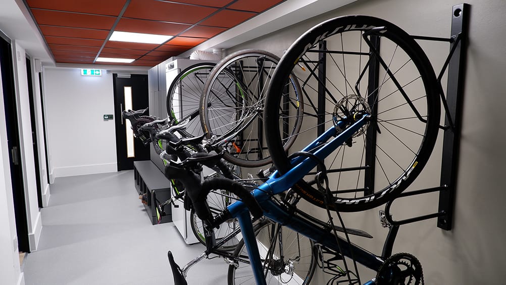 Wall mounted bicycle rack