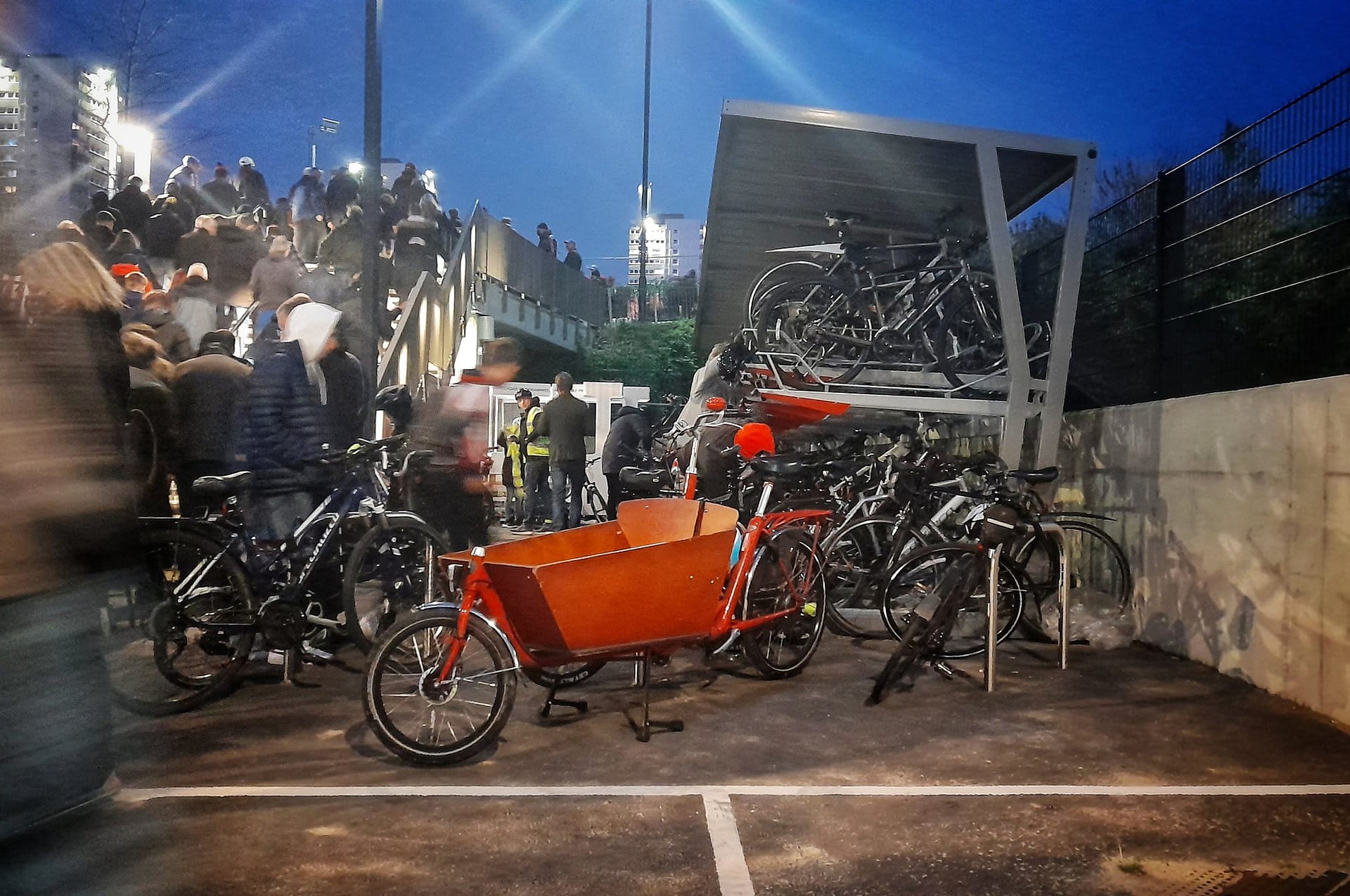 Cycle parking at football stadium