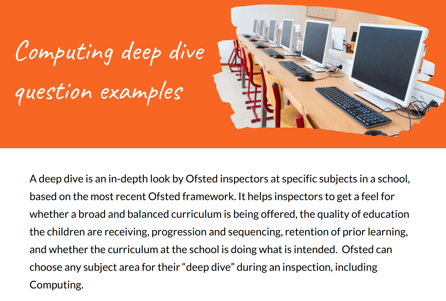 Computing Deep dive question examples Kapow Primary