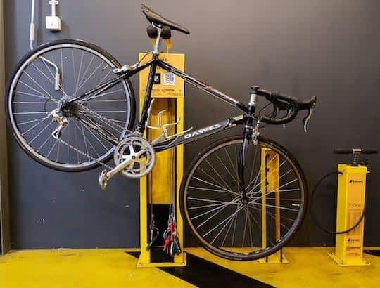 bike repair maintenance station yellow
