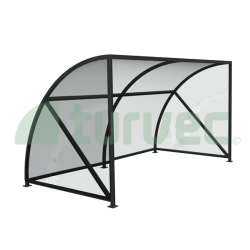 Glass curved bike shelter