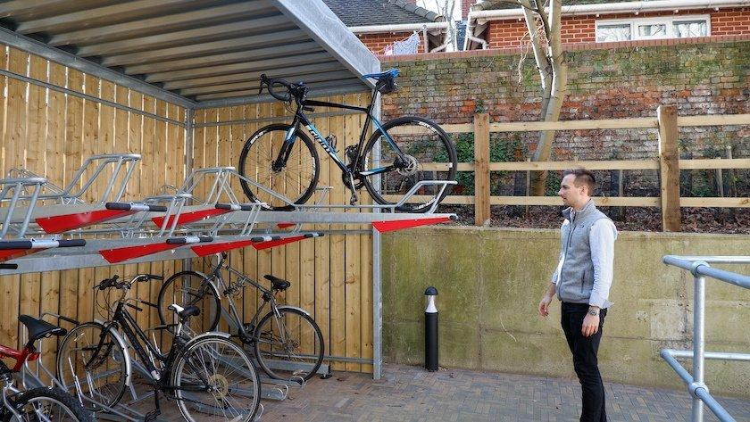 how to use two-tier bike rack